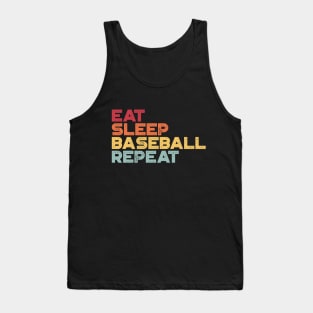 Eat Sleep Baseball Repeat Funny Vintage Retro (Sunset) Tank Top